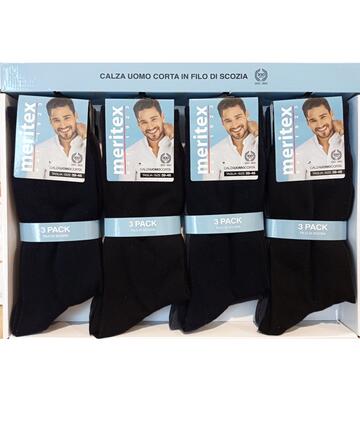 Calzino corto uomo in cotone elasticizzato Meritex 8201 TRI-PACK - CIAM Centro Ingrosso Abbigliamento