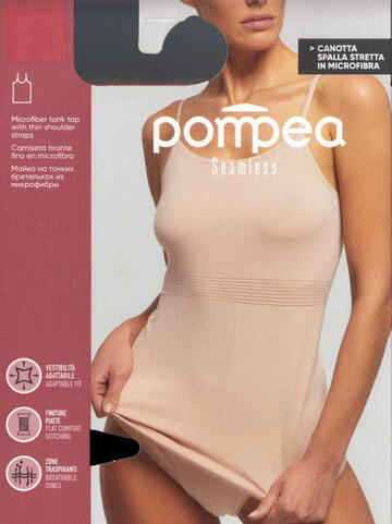Canotta donna spalla stretta in microfibra Pompea Seamless 89642896 - CIAM Centro Ingrosso Abbigliamento