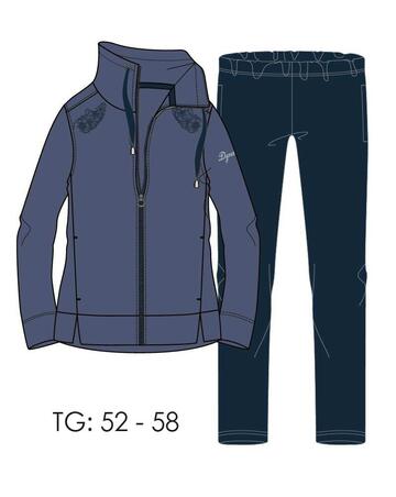 Tuta donna taglie forti in cotone felpato con zip Fratelli Campagnolo 8Q79461 - CIAM Centro Ingrosso Abbigliamento