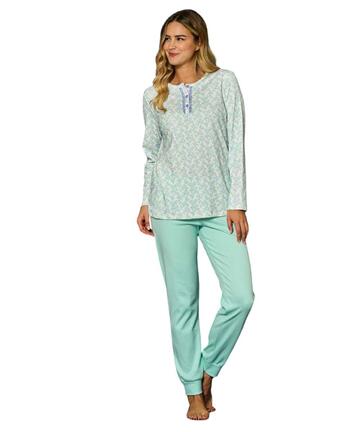 Pigiama donna a serafino in jersey di cotone caldo Linclalor 92213