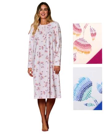 Camicia da notte donna in jersey di caldo cotone Linclalor 92242