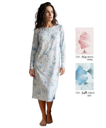 Camicia da notte donna in jersey di caldo cotone Linclalor 92385