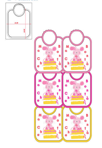 CHILDREN'S BIB IN PLASTIC-COATED SPONGE WITH ELASTIC 28x36 ELLEPI AD9576 - CIAM Centro Ingrosso Abbigliamento