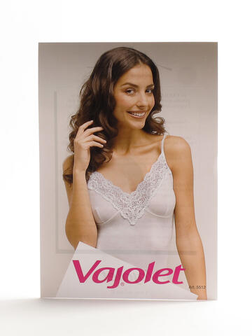 Canotta spalla stretta donna in filo di scozia scollo v con pizzo e forma seno Vajolet 5512 - CIAM Centro Ingrosso Abbigliamento