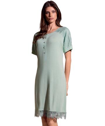 Lormar AJO634111 Women's Short-Sleeved Viscose and Lace Nightgown - CIAM Centro Ingrosso Abbigliamento