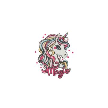 GREMBIULE SCUOLA BAMBINA ANDY&GI&ograve; 90326 RICAMO UNICORNO