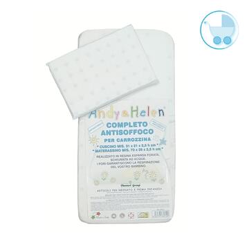 ANTI-SUFFOCATION COMPLETE FOR PRAM/CRADLE (MATTRESS + PILLOW) ANDY&HELEN A013 - CIAM Centro Ingrosso Abbigliamento