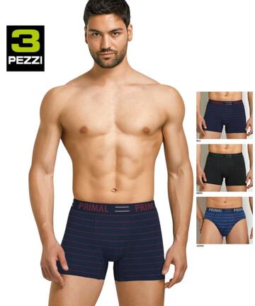 Boxer uomo in cotone elasticizzato Primal B363 TRI-PACK - CIAM Centro Ingrosso Abbigliamento