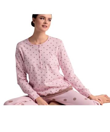 Pigiama donna in jersey di cotone caldo Infiore Bollicine BLL654628 - CIAM Centro Ingrosso Abbigliamento