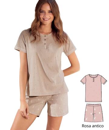 Pigiama donna a manica corta in jersey di cotone Infiore Bunny BNN654121