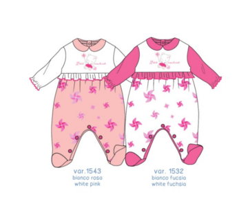 LONG SLEEVED ROMPER FOR BABY GIRLS 1-6 months BQ3296 ELLEPI - CIAM Centro Ingrosso Abbigliamento