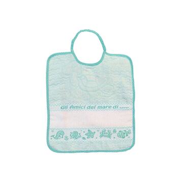 Bavaglino bambini in spugna con tela aida 28x33 Bubab&ugrave; BAV107 Mare - CIAM Centro Ingrosso Abbigliamento