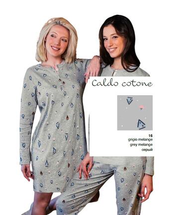 Camicia da notte in jersey di cotone caldo Sielei Campiglio CA25 - CIAM Centro Ingrosso Abbigliamento