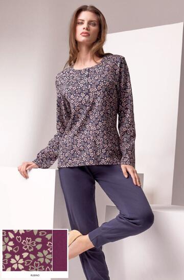 Lormar Casual женская теплая хлопковая пижама CAS652092 - CIAM Centro Ingrosso Abbigliamento