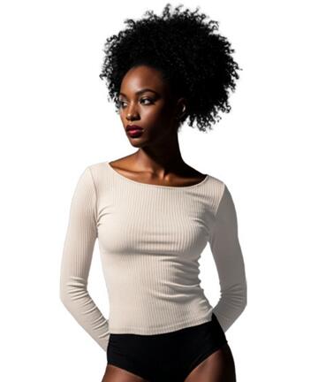 Maglia donna a manica lunga in cashmere a coste ultralight Prisco Cash Costa