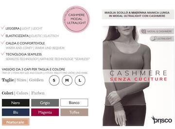 Lupetto donna smanicato in cashmere a costine ultralight Prisco Cash SM - CIAM Centro Ingrosso Abbigliamento