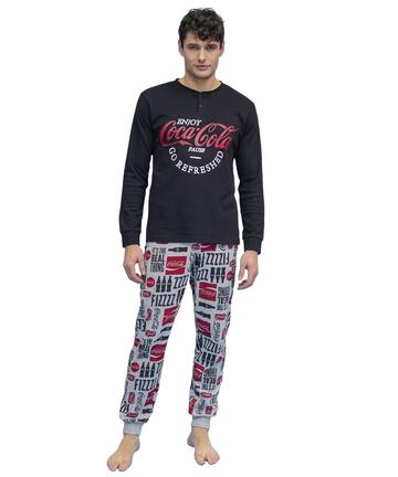 Pigiama uomo in jersey di cotone caldo Sabor Coca Cola CCM7637 - CIAM Centro Ingrosso Abbigliamento