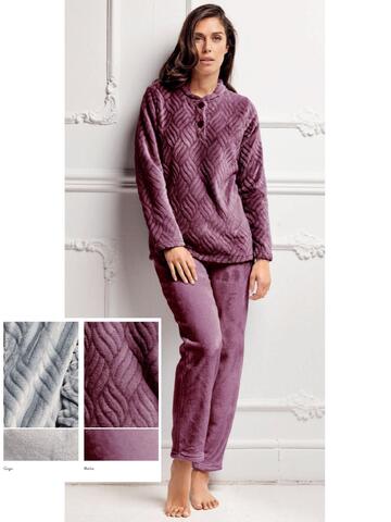 Pigiama donna in caldo pile coral Lormar Cincillà CIL1550 - CIAM Centro Ingrosso Abbigliamento
