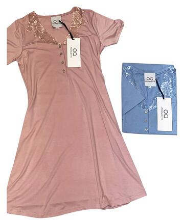 Camicia da notte donna a manica corta in viscosa Moquette art. Clelia - CIAM Centro Ingrosso Abbigliamento