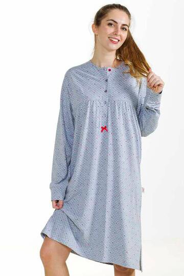 Camicia da notte donna CALIBRATA in cotone caldo Stella Due Gi D8720 - CIAM Centro Ingrosso Abbigliamento