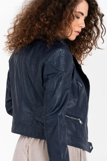 GIACCA CHIODO ECOPELLE FIORENZA AMADORI T3-2888 - CIAM Centro Ingrosso Abbigliamento