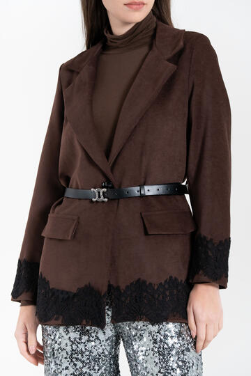 GIACCA DONNA IN VELLUTTO E PIZZO FIORENZA AMADORI MG206.858&nbsp; - CIAM Centro Ingrosso Abbigliamento