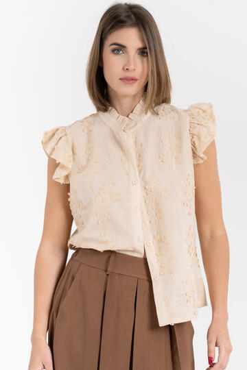 CAMICIA RICAMATA CON ROUCHES FIORENZA AMADORI 6712&nbsp; - CIAM Centro Ingrosso Abbigliamento