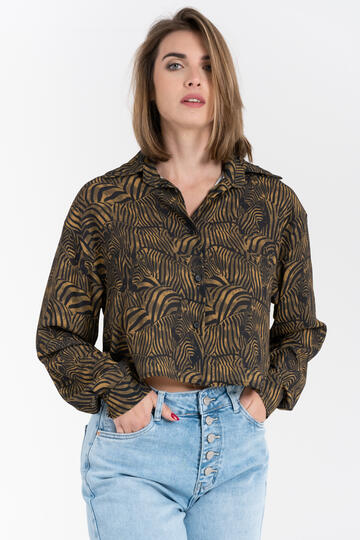 CAMICIA CROP ANIMALIER FIORENZA AMADORI FM261256&nbsp; - CIAM Centro Ingrosso Abbigliamento