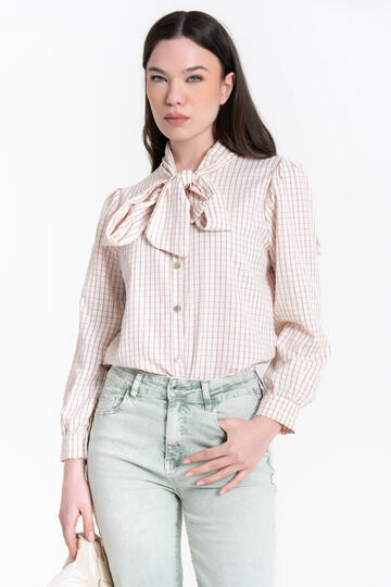 CAMICIA A QUADRETTI CON FIOCCO FIORENZA AMADORI 35617&nbsp;
