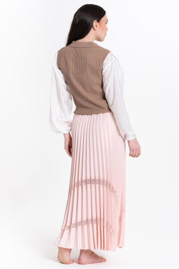 GONNA LUNGA PLISSE' CON INSERTO IN PIZZO FIORENZA AMADORI 530421&nbsp;