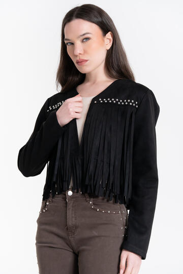 GIACCA SUEDE CON FRANGE E BORCHIE FIORENZA AMADORI 27586&nbsp;