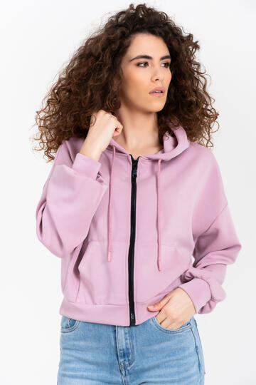 FELPA ZIP E CAPPUCCIO CROP FIORENZA AMADORI F6765T64&nbsp;