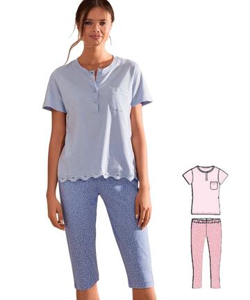 Pigiama donna a manica corta in jersey di cotone Infiore Dotlove DTL654232 - CIAM Centro Ingrosso Abbigliamento