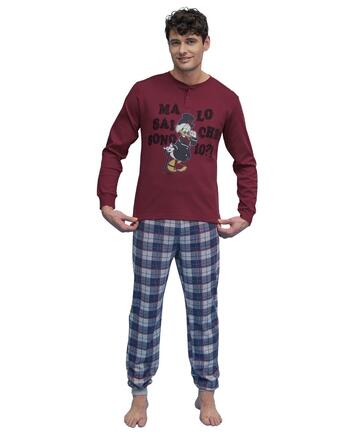 Pigiama uomo in jersey di cotone caldo Paperone Sabor DYG4715 - CIAM Centro Ingrosso Abbigliamento