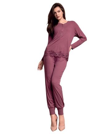 Pigiama donna in viscosa pesante con pizzo Lormar Enchante ENC654388 - CIAM Centro Ingrosso Abbigliamento