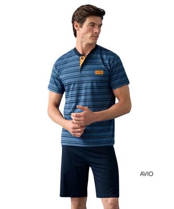 Pigiama uomo corto in jersey di cotone Enrico Coveri EP1236 - CIAM Centro Ingrosso Abbigliamento