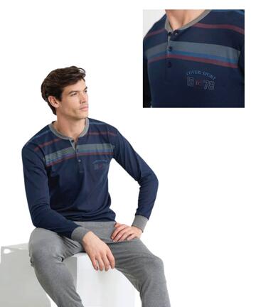 Pigiama uomo in jersey di cotone caldo Enrico Coveri EP2196 - CIAM Centro Ingrosso Abbigliamento