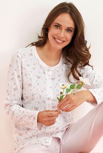 Pigiama donna aperto in jersey di cotone Enrico Coveri EP5200 - CIAM Centro Ingrosso Abbigliamento