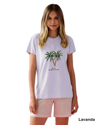 Pigiama donna corto in jersey di cotone Enrico Coveri EP5325 - CIAM Centro Ingrosso Abbigliamento