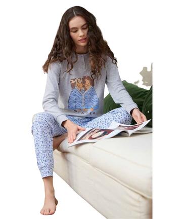 Pigiama donna in jersey di cotone caldo Enrico Coveri EP6249 - CIAM Centro Ingrosso Abbigliamento