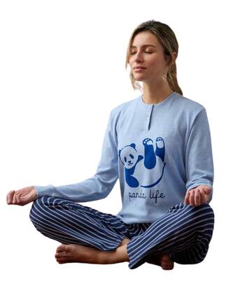 Pigiama donna in jersey di cotone caldo Enrico Coveri EP6261 - CIAM Centro Ingrosso Abbigliamento
