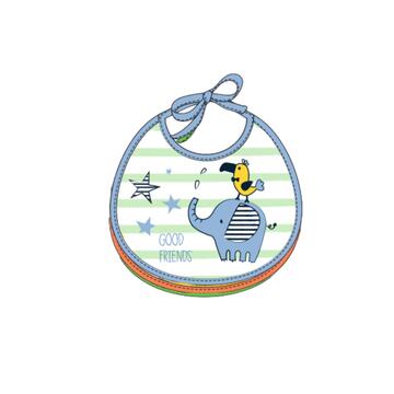BAVETTA&nbsp;TONDA&nbsp;BAMBINO IN SPUGNA PLASTIFICATA CON LACCI 18x18 ELLEPI AD9558