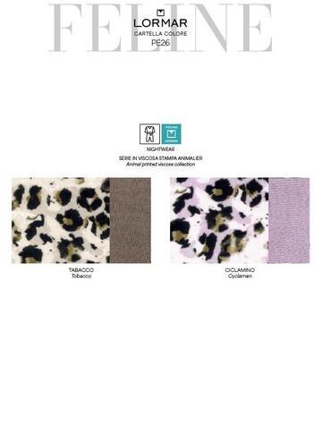 Pigiama donna aperto in viscosa stampata Lormar Feline FEL654071