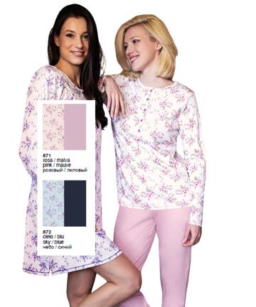 Pigiama donna in jersey di cotone caldo Sielei Florence FL15 - CIAM Centro Ingrosso Abbigliamento