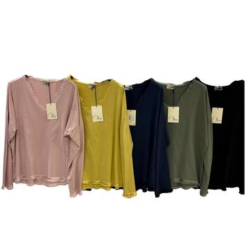 MAGLIA DONNA SCOLLO V MANICA LUNGA FLORA 35529&nbsp;