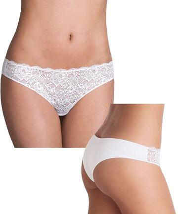 Brasiliana in cotone e pizzo Cotonella GD170 (BI-PACK)