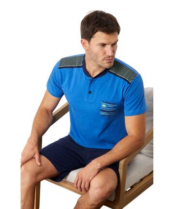 Pigiama uomo corto in jersey di cotone Il Granchio GP1158 - CIAM Centro Ingrosso Abbigliamento
