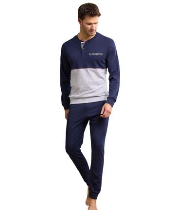 Pigiama uomo in jersey di cotone caldo Il Granchio GP2084 - CIAM Centro Ingrosso Abbigliamento