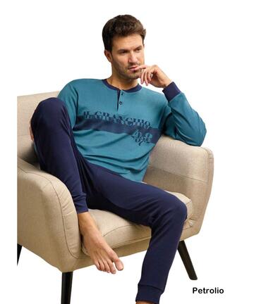 Pigiama uomo in jersey di cotone caldo Il Granchio GP2087 - CIAM Centro Ingrosso Abbigliamento