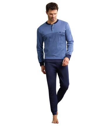 Pigiama uomo in jersey di cotone caldo Il Granchio GP2089 - CIAM Centro Ingrosso Abbigliamento